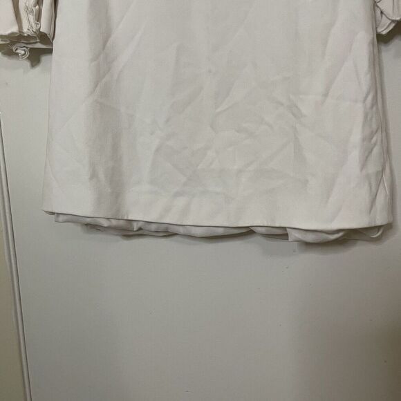 ALEXIS off white ruffle hem tiered sleeve mini dress size XS - Picture 2 of 9